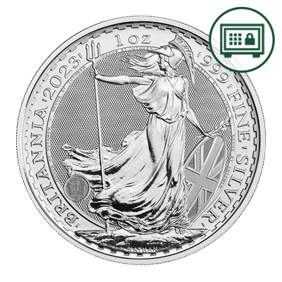 A picture of a Pièce d’argent Britannia de 1 oz (2023) - Stockage sécurisé